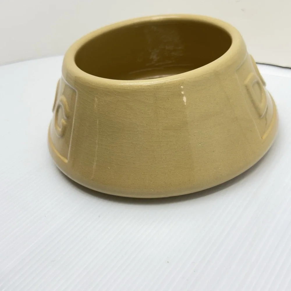Mason Cash English Stoneware Dog Bowl MCM Style Non Tip Floppy Ear 1.6L Tan